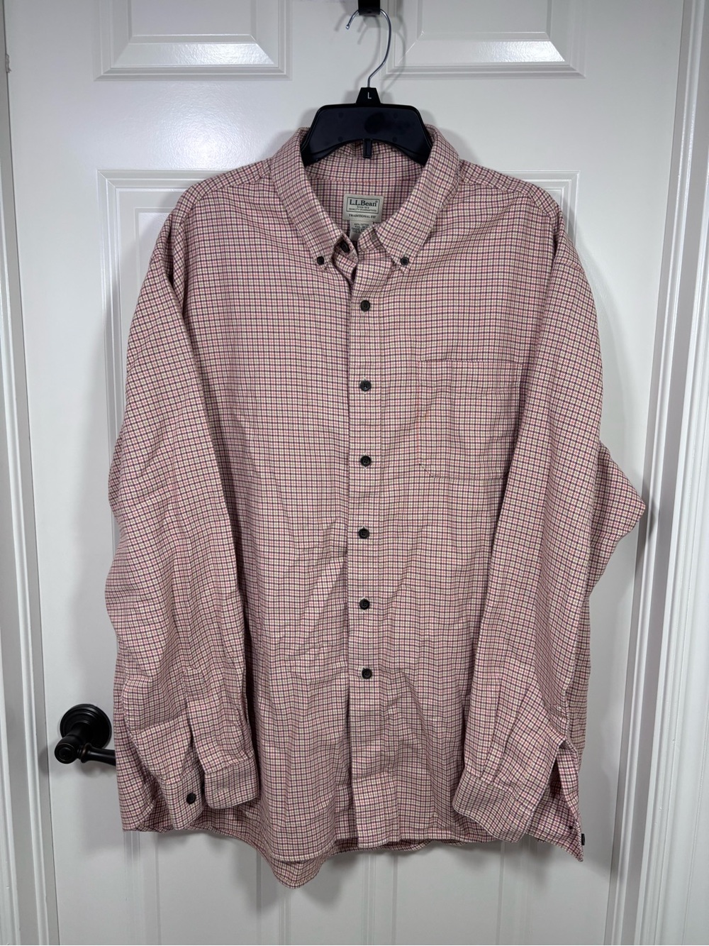 L.L. Bean Plaid Flannel Long Sleeve Button Down Shirt Men’s XXL
